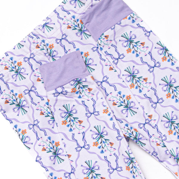 Patches of Petals Bamboo Pajama Set, Purple