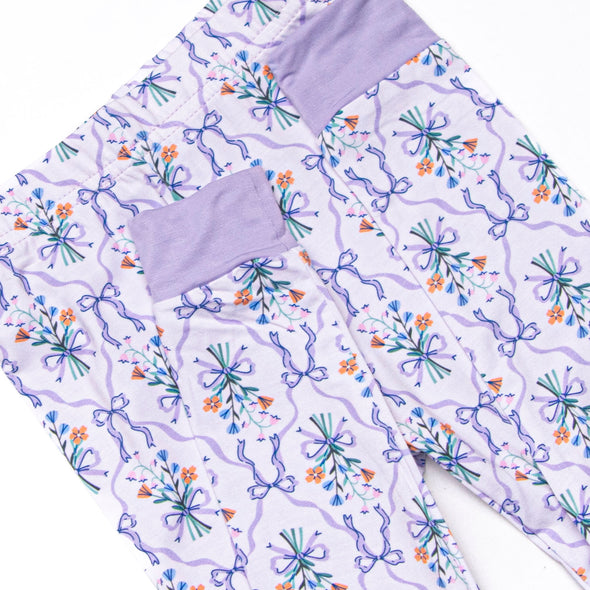 Patches of Petals Bamboo Pajama Set, Purple