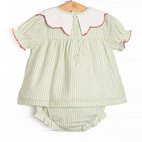 Sour Apple Slice Applique Diaper Set, Green