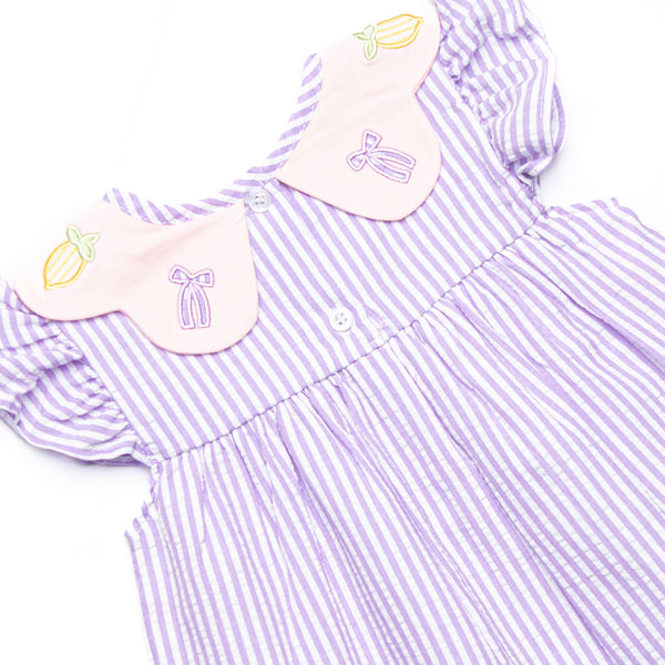 Tied With A Twist Applique Diaper Set, Purple