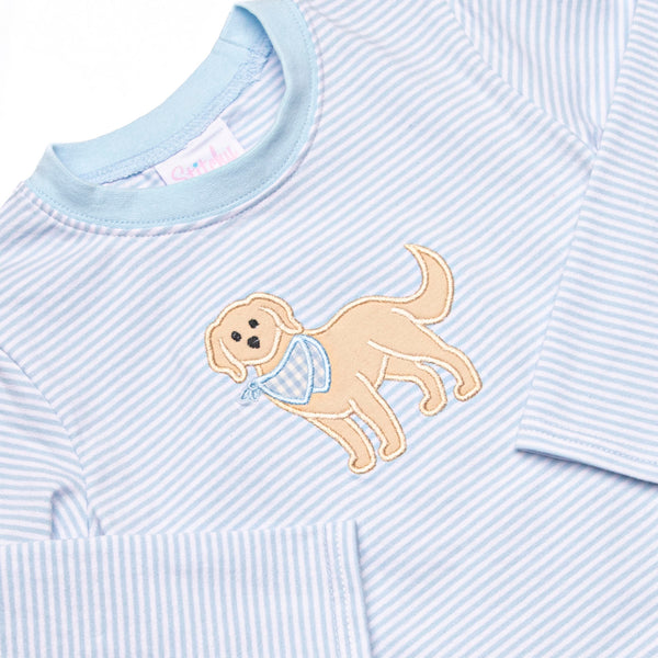 Park Avenue Pooch Applique Pant Set, Blue