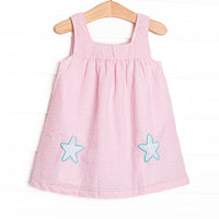 Wish Upon a Starfish Applique Dress, Pink