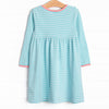 Amelia Dress, Pink and Mint Stripe
