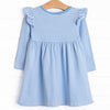 Everly Long Sleeve Dress, Medium Blue Stripe