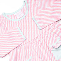 Lexie Legging Set, Mint and Light Pink Stripe
