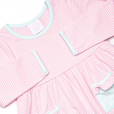 Lexie Legging Set, Mint and Light Pink Stripe