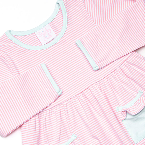 Lexie Legging Set, Mint and Light Pink Stripe