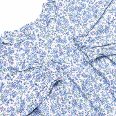 Blossom in Blue Ruffle Neck Bubble, Blue