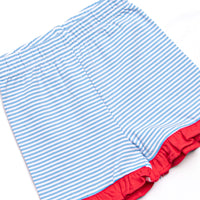 Coloring Curiosity Applique Ruffle Short Set, Blue