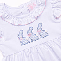 Ribbons and Rabbits Applique Short Set, Pink