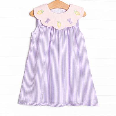 Tied With A Twist Applique Dress, Purple