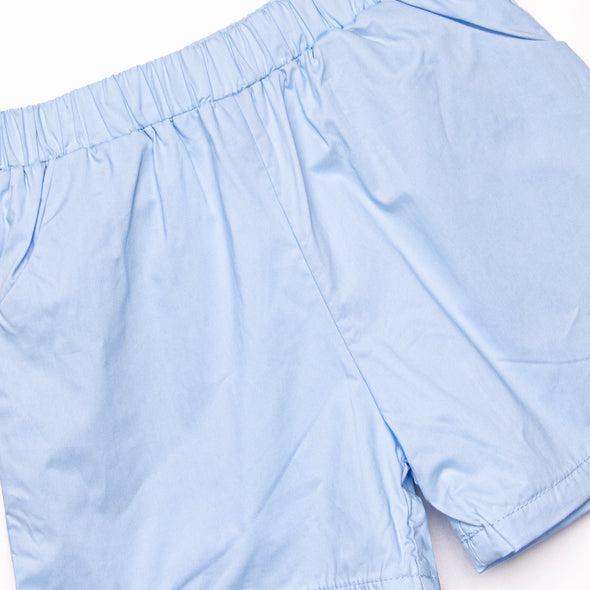 Cottontail Trio Embroidered Short Set, Blue