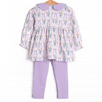 Patches of Petals Legging Set, Purple