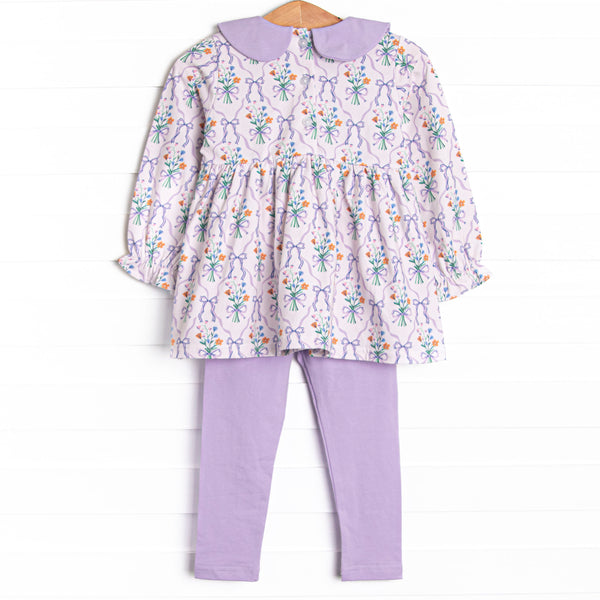 Patches of Petals Legging Set, Purple