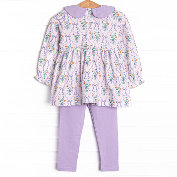 Patches of Petals Legging Set, Purple