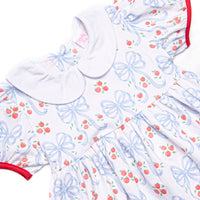 Apple Blossom Bows Dress, Blue