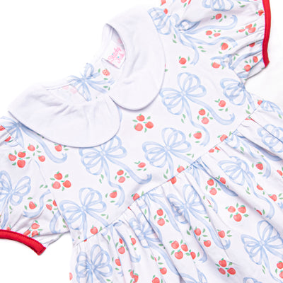 Apple Blossom Bows Dress, Blue