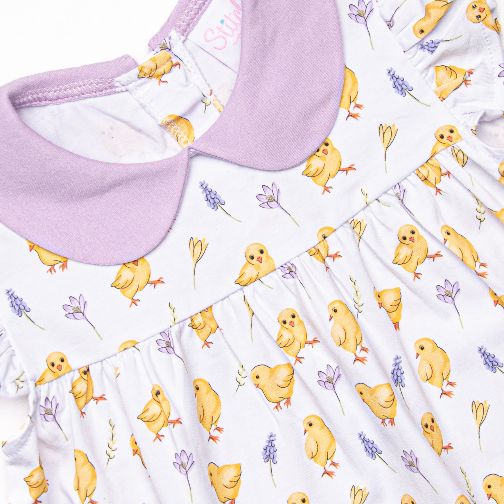 One Cute Chick Dress Purple Stitchy Fish