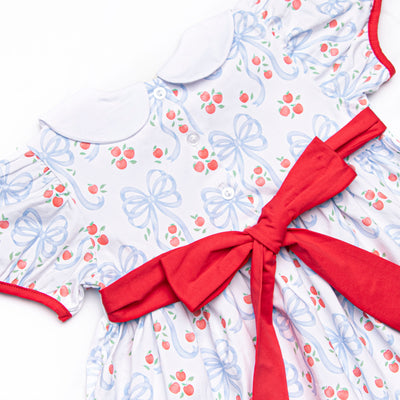 Apple Blossom Bows Dress, Blue