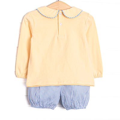 Highland Herd Applique Bloomer Set, Yellow