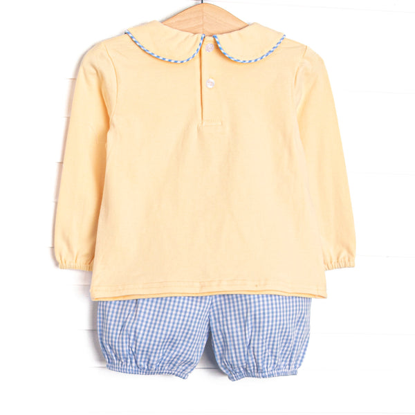Highland Herd Applique Bloomer Set, Yellow