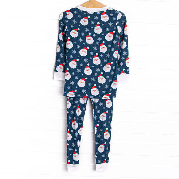 Seasonal Snowfall Bamboo Pajama Set, Navy