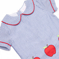 Apple Orchard Applique Short Set, Navy