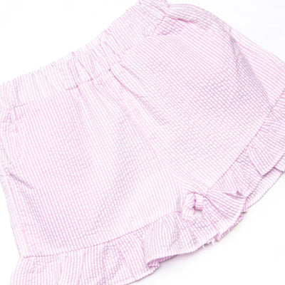Pink Shoreline Shells Ruffle Short Set, Blue