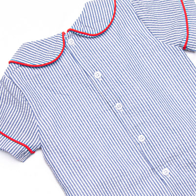 Apple Orchard Applique Short Set, Navy