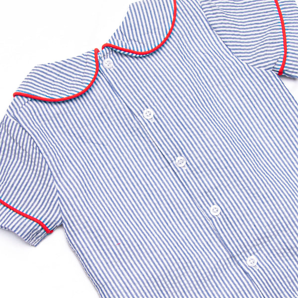 Apple Orchard Applique Short Set, Navy