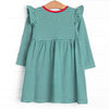 Everly Long Sleeve Dress, Red and Green Stripe
