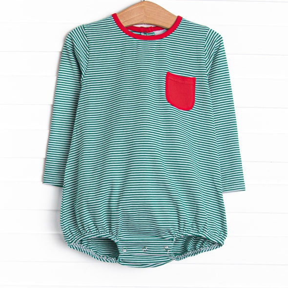 Ethan Pocket Bubble, Red and Green Stripe