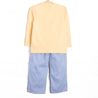 Highland Herd Applique Pant Set, Yellow