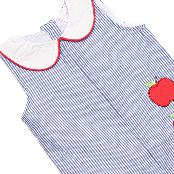 Apple Orchard Applique Jon Jon, Navy