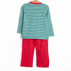 Evan Pant Set, Red and Green Stripe