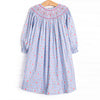 Rebecca Rosebud Smocked Bishop Dress, Blue
