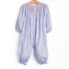 Rebecca Rosebud Smocked Romper, Blue