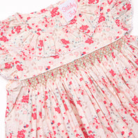 Pink Petals Flutter Sleeve Dress, Pink Floral