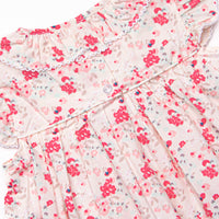 Pink Petals Flutter Sleeve Dress, Pink Floral