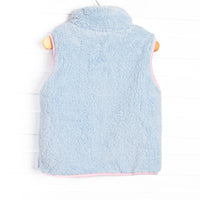 Kara Vest, Blue and Light Pink Trim