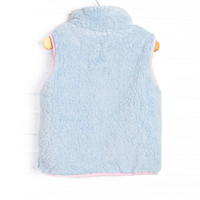 Kara Vest, Blue and Light Pink Trim