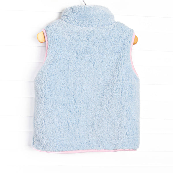 Kara Vest, Blue and Light Pink Trim