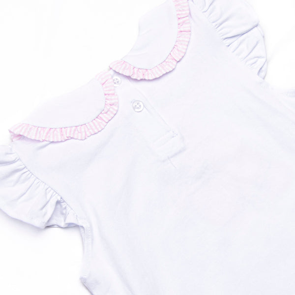 Sharp Minds Applique Ruffle Short Set, Pink