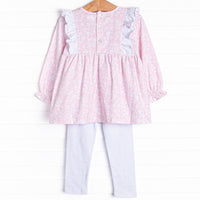 Garden Gate Bow Legging Set, Pink