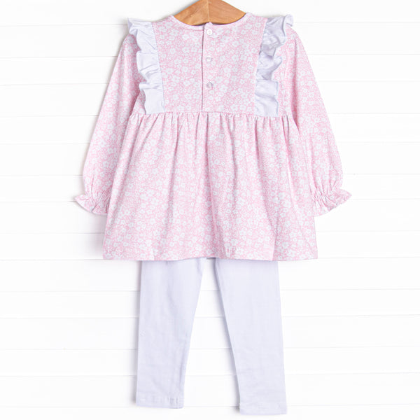 Garden Gate Bow Legging Set, Pink