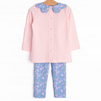 Periwinkle Perennials Legging Set, Purple