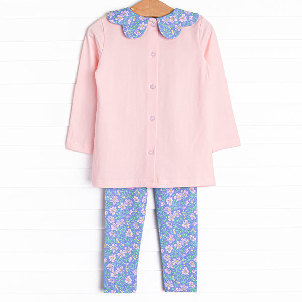 Periwinkle Perennials Legging Set, Purple