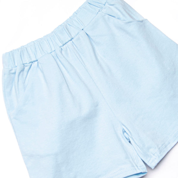 Hold Your Seahorses Applique Short Set, Blue Stripe