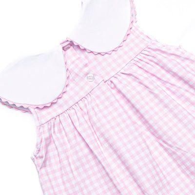 Ready, Set, School Embroidered Dress, Pink