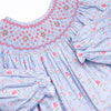 Rebecca Rosebud Smocked Romper, Blue